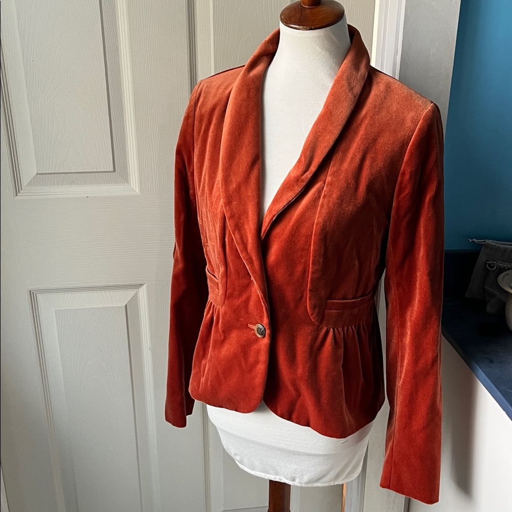 J Crew Rust Velvet Blazer
